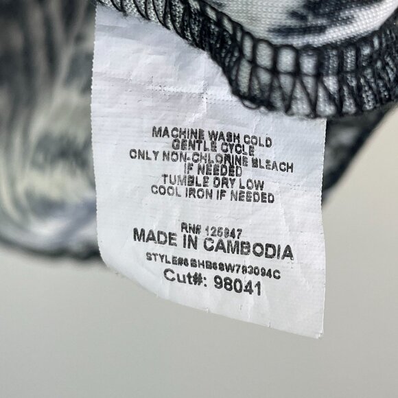 Cocomo Woman Plus 3X Black White Chevron Tunic Top Stretch Shirt Roll Tab Sleeve - Picture 5 of 11